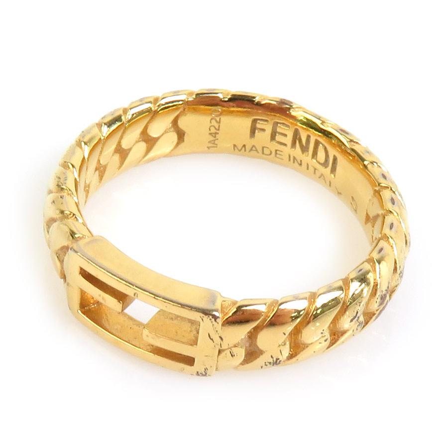 FENDI フェンディ バケットリング 12号 ツイストロゴ ゴールド FENDI（フェンディ） リング・指輪 バゲット メタル ゴールド