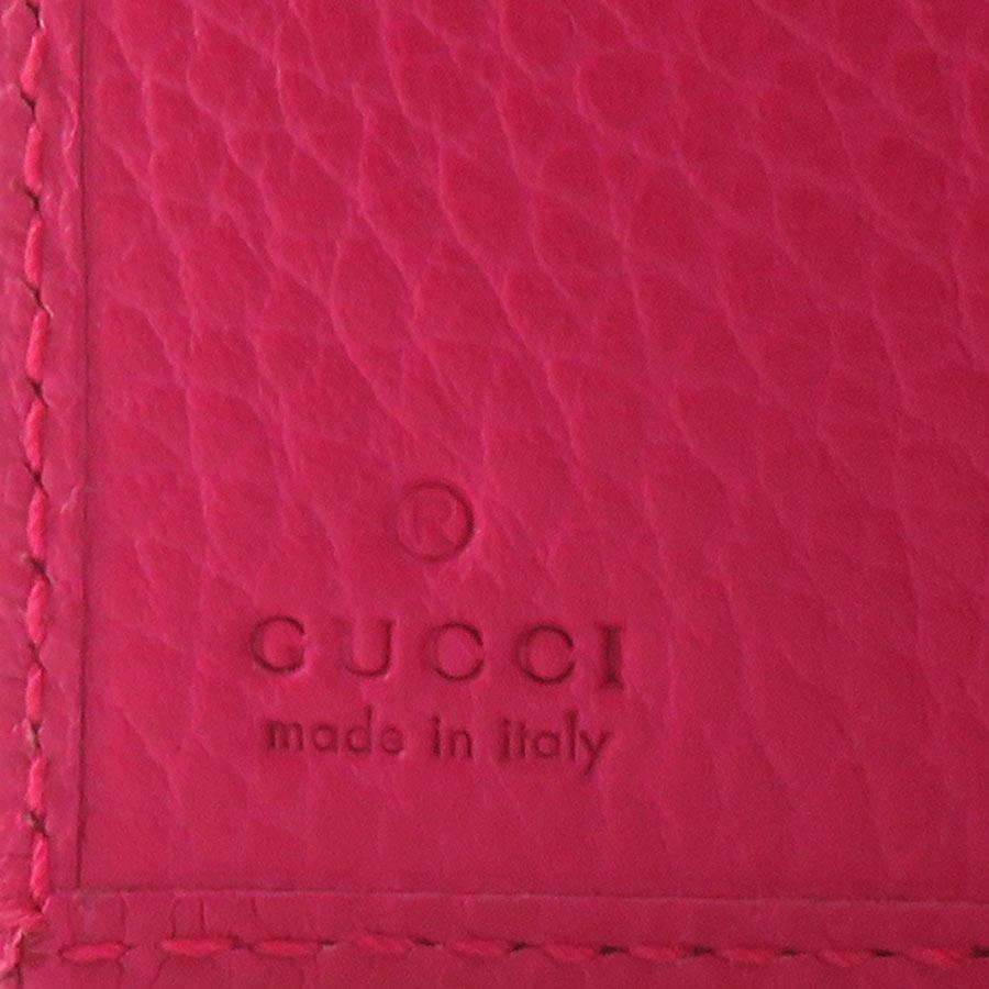 良品★GUCCI グッチ★  三つ折り財布 ロゴモチーフ ブラック ピンク GUCCI - 良品☆GUCCI グッチ☆ 三つ折り財布 ロゴモチーフ ブラック