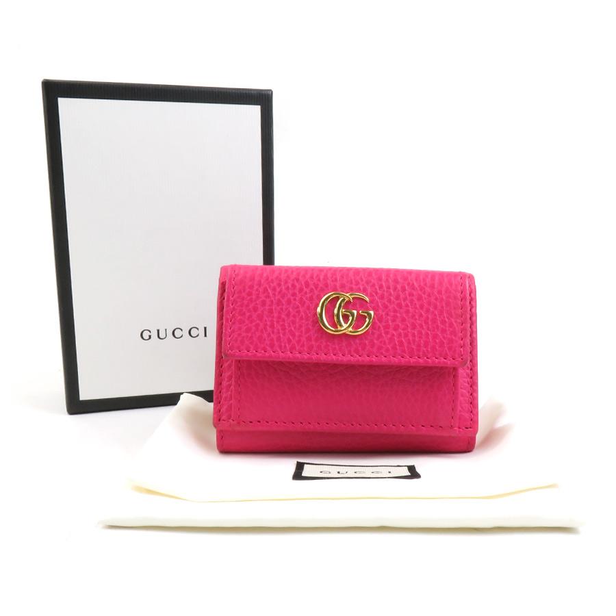 GUCCI ピンク 三つ折り財布 GUCCI（グッチ） 三つ折り財布 レザー ピンク : ブランドバリュー