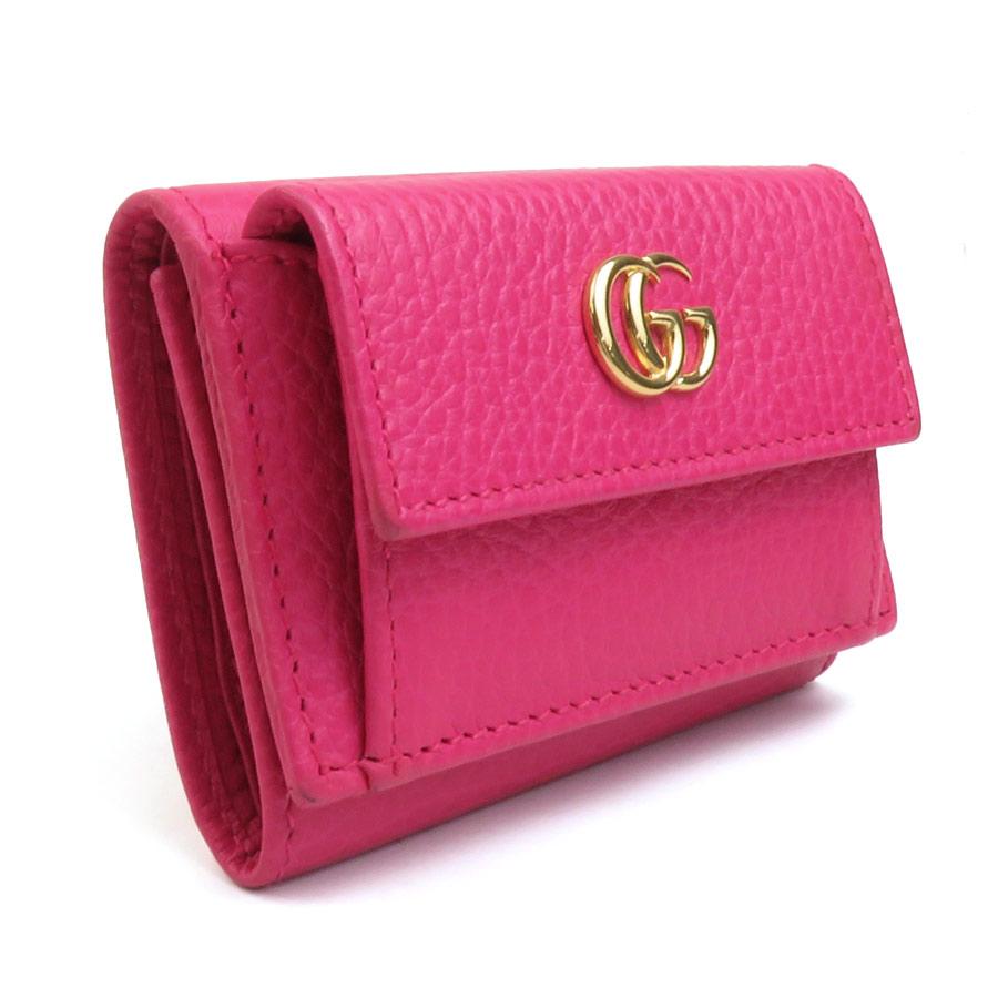 GUCCI（グッチ） 三つ折り財布 レザー ピンク : ブランドバリュー