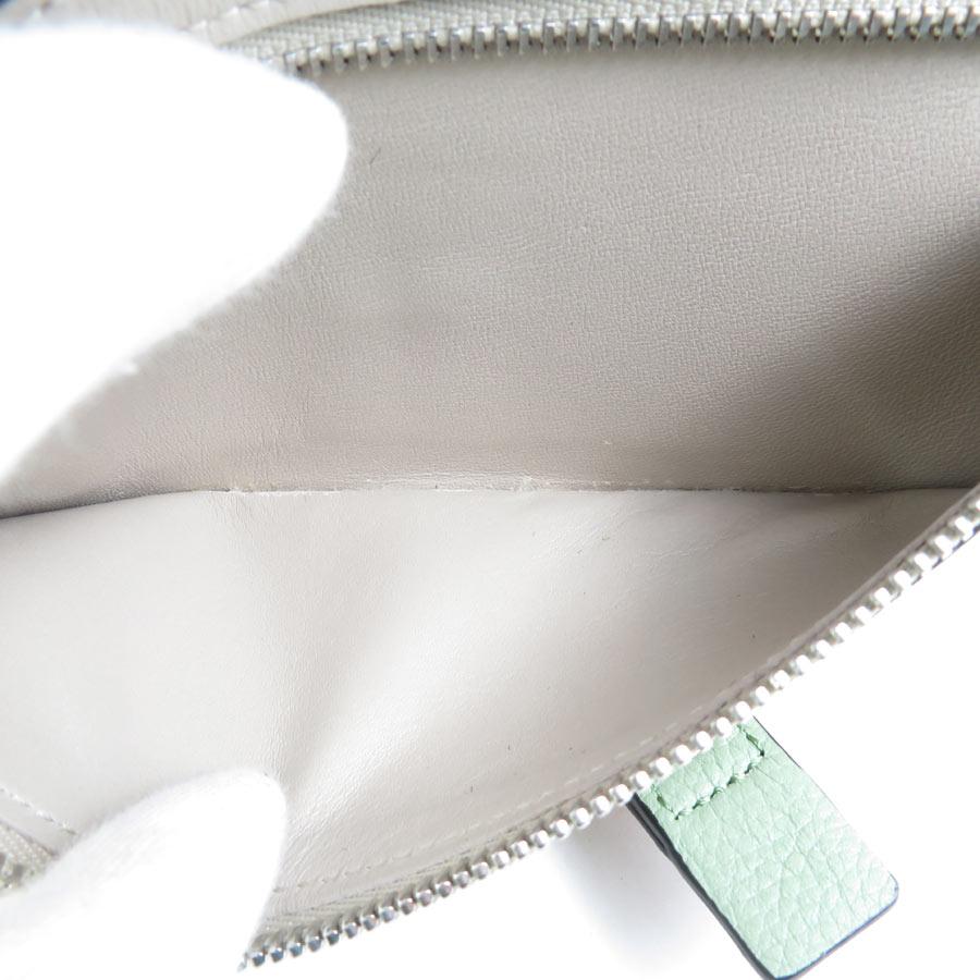 LOEWE ロエベ 二つ折り長財布 レザー ペールグリーン×ブラウン