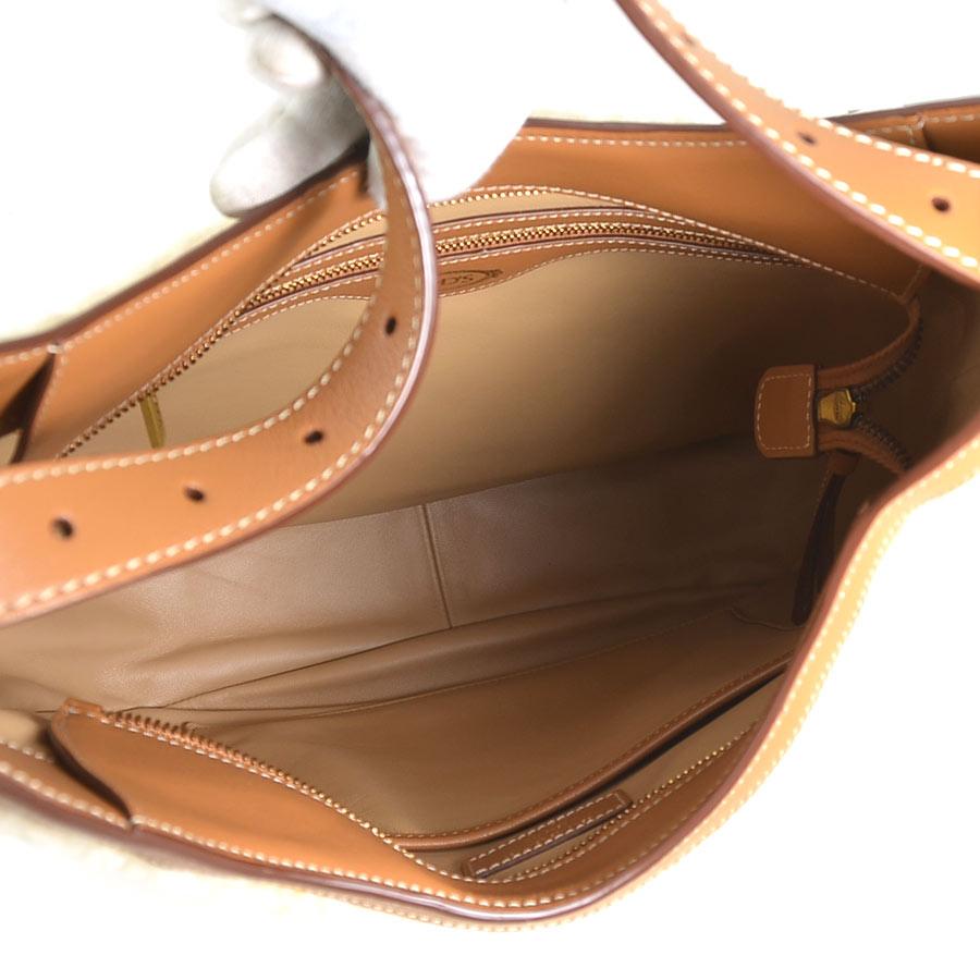 トッズ TOD’S ショルダーバッグ ボア/レザー ベージュ×ブラウン レディース 送料無料【中古】 55833g TOD'S - トッズ TOD'S ショルダーバッグ ボア/レザー ベージュ