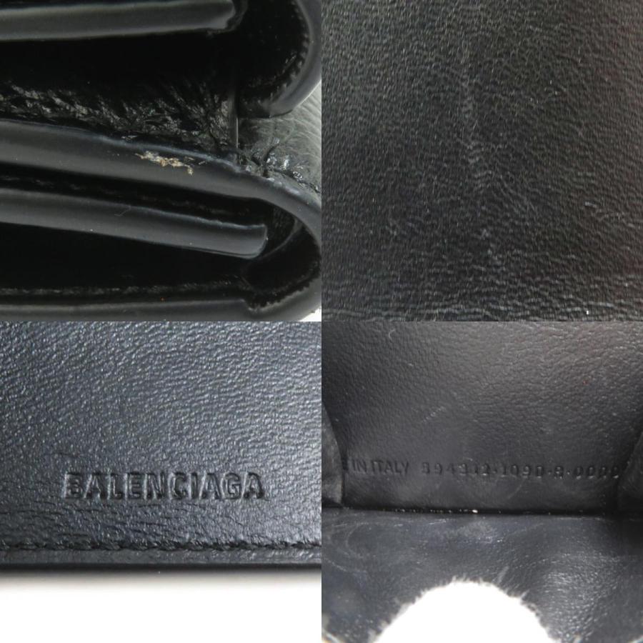 BALENCIAGA（バレンシアガ） 三つ折り財布 レザー ブラック : ブランド