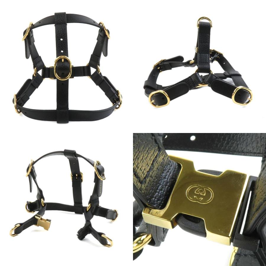 グッチ　ハーネス GUCCI グッチ ペット 犬 ハーネス 胴輪 レザー ブラック 黒