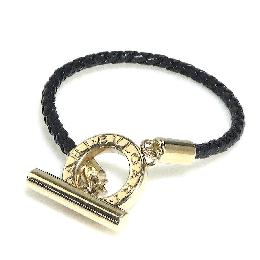 【BVLGARI】ブルガリ　レザー バングル ブレスレット ☆人気！【BVLGARI】ブルガリ・ブルガリ レザーブレスレット