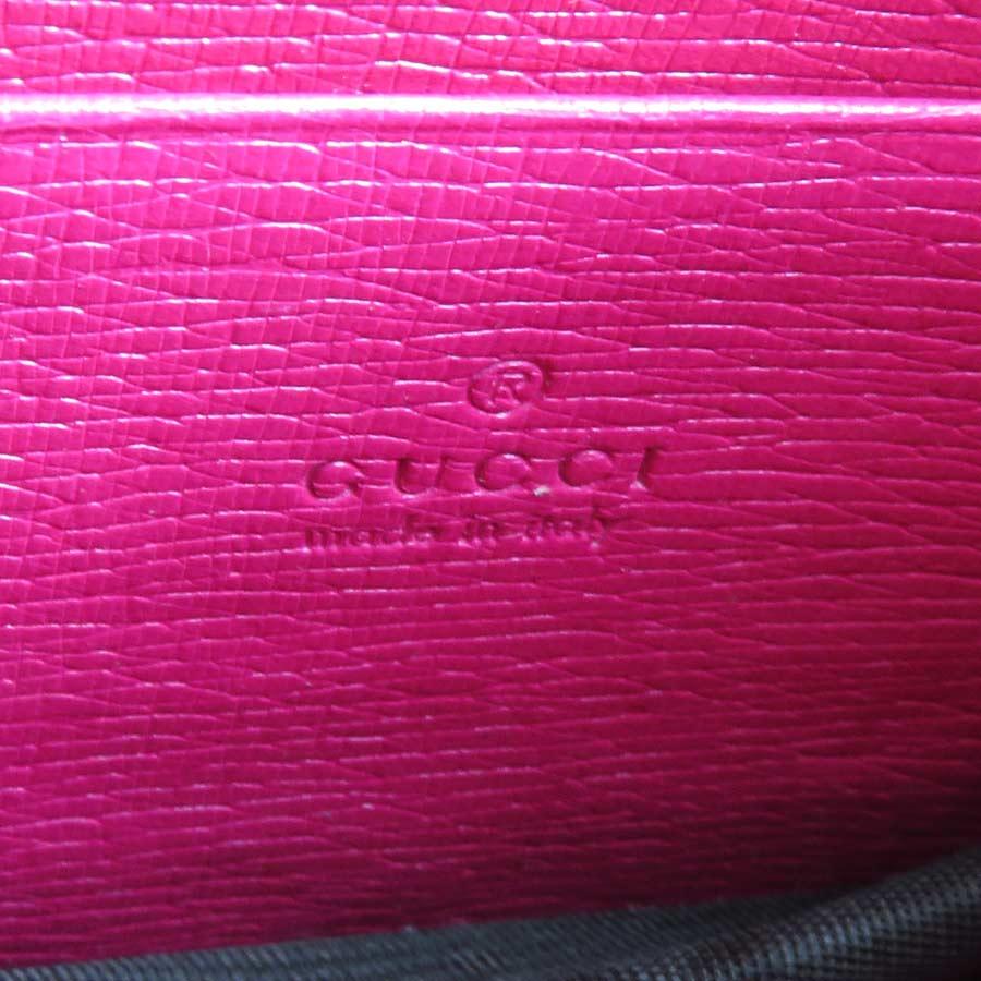 美品 グッチ 長財布 2way チェーンストラップ ウォレット ピンク GUCCI（グッチ） チェーンウォレット レザー ピンク : ブランド
