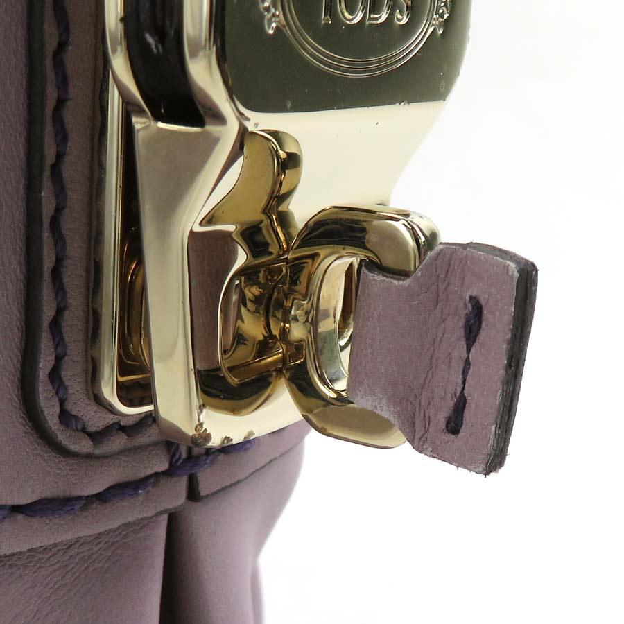 トッズ TOD'S ハンドバッグ ショルダーバッグ レザー パープル