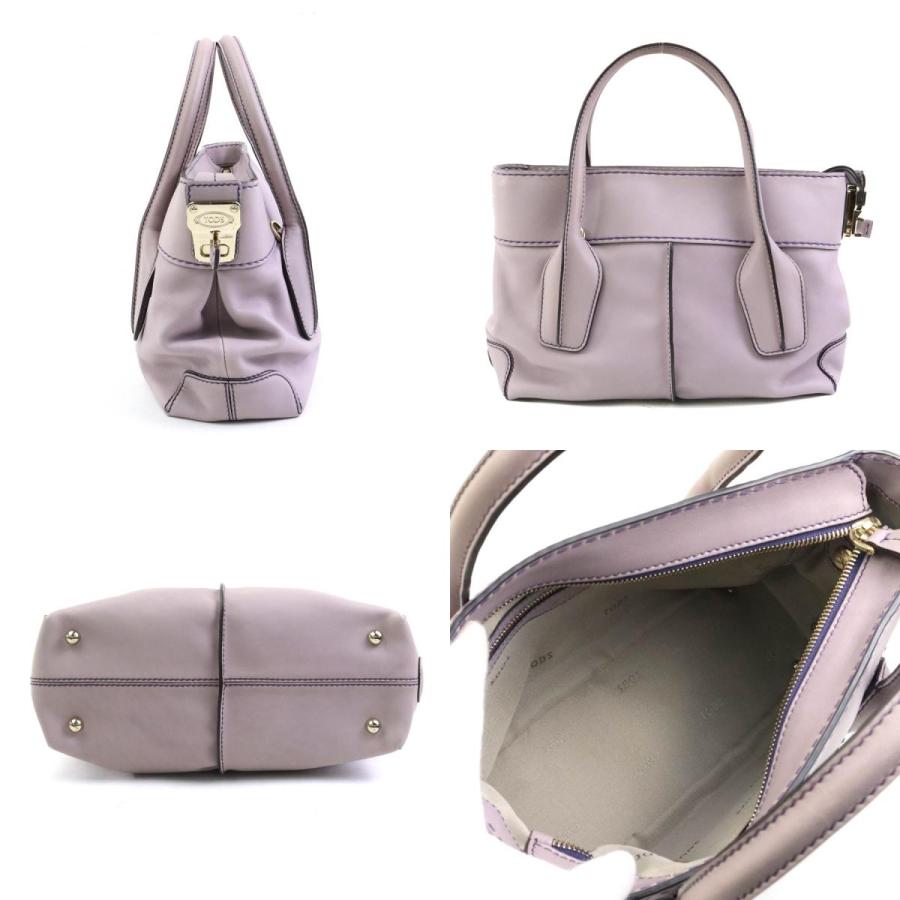 トッズ TOD'S ハンドバッグ ショルダーバッグ レザー パープル