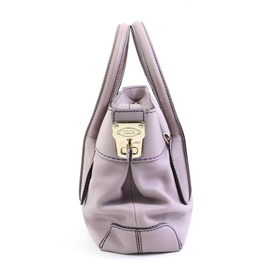 トッズ TOD'S ハンドバッグ ショルダーバッグ レザー パープル