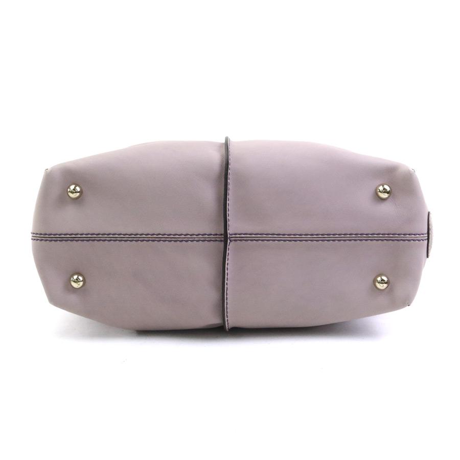 トッズ TOD'S ハンドバッグ ショルダーバッグ レザー パープル