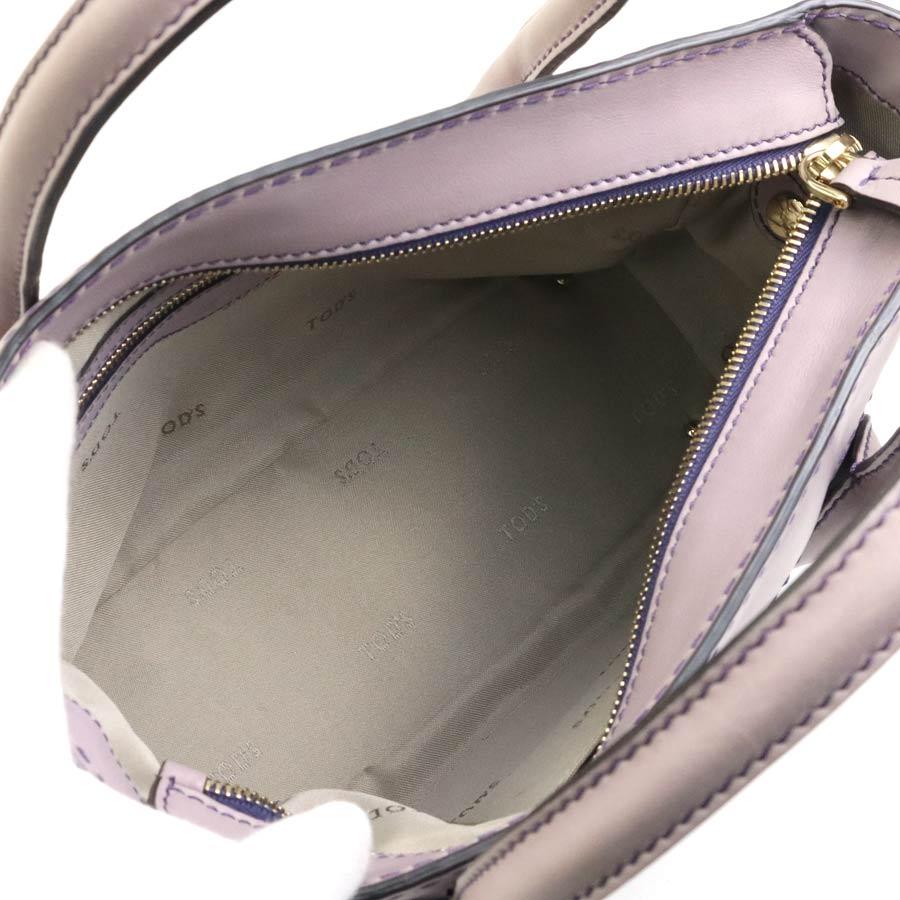 トッズ TOD'S ハンドバッグ ショルダーバッグ レザー パープル