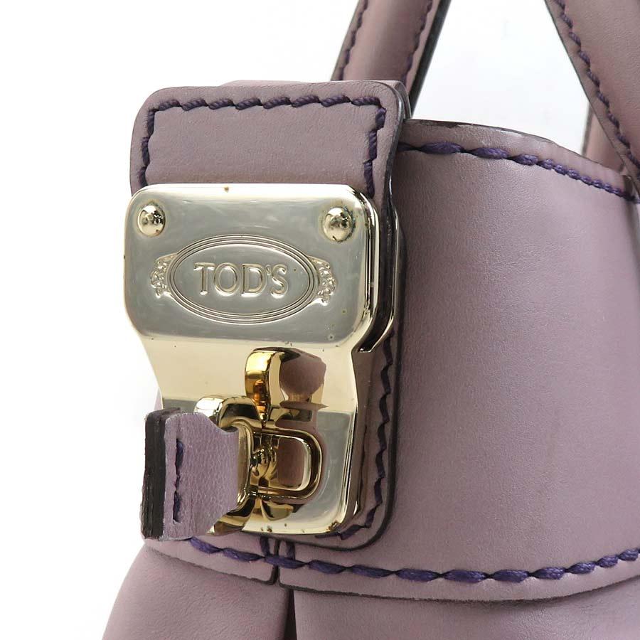 TOD'S ショルダーバッグ　トートバッグ　パープル　レザー トッズ TOD'S ハンドバッグ ショルダーバッグ レザー パープル