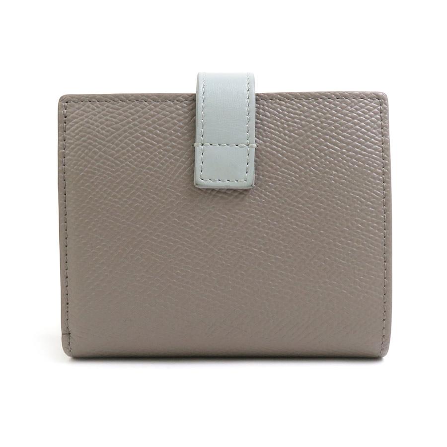 CELINE セリーヌ 二つ折り財布 レザー グレージュ×ブルーグレー CELINE セリーヌ 二つ折り財布 レザー グレージュ×ブルーグレー