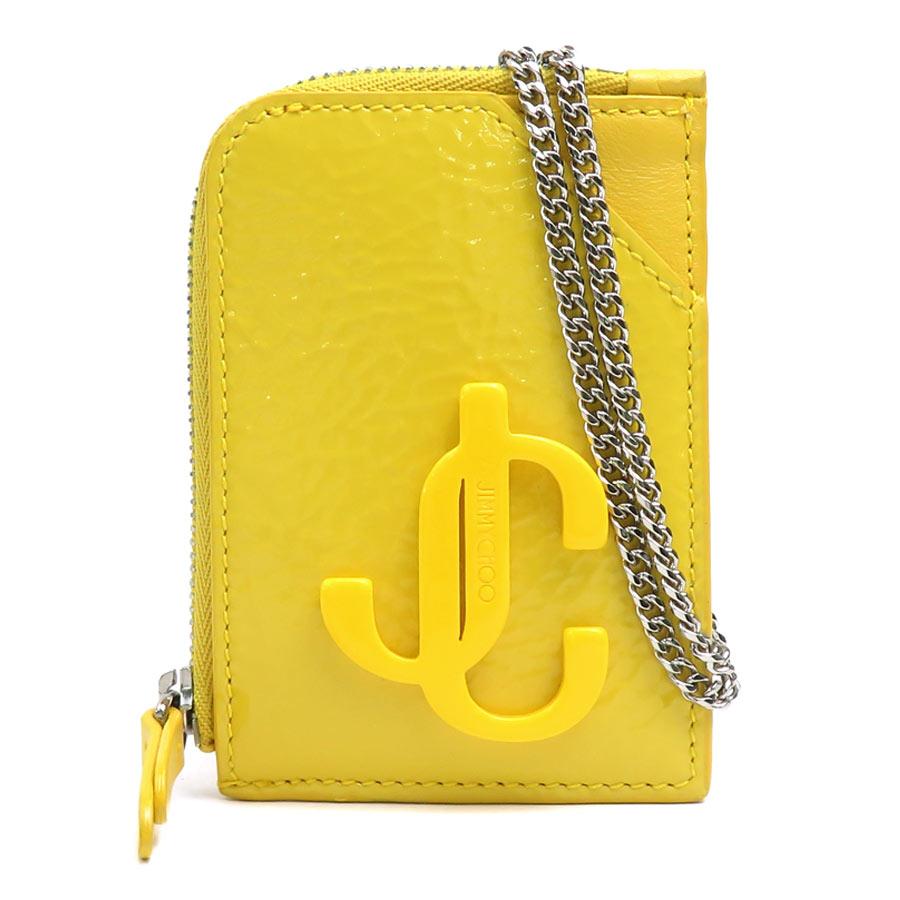 ジミーチュウ JIMMY CHOO コインケース レザー イエロー ジミーチュウ JIMMY CHOO コインケース レザー イエロー