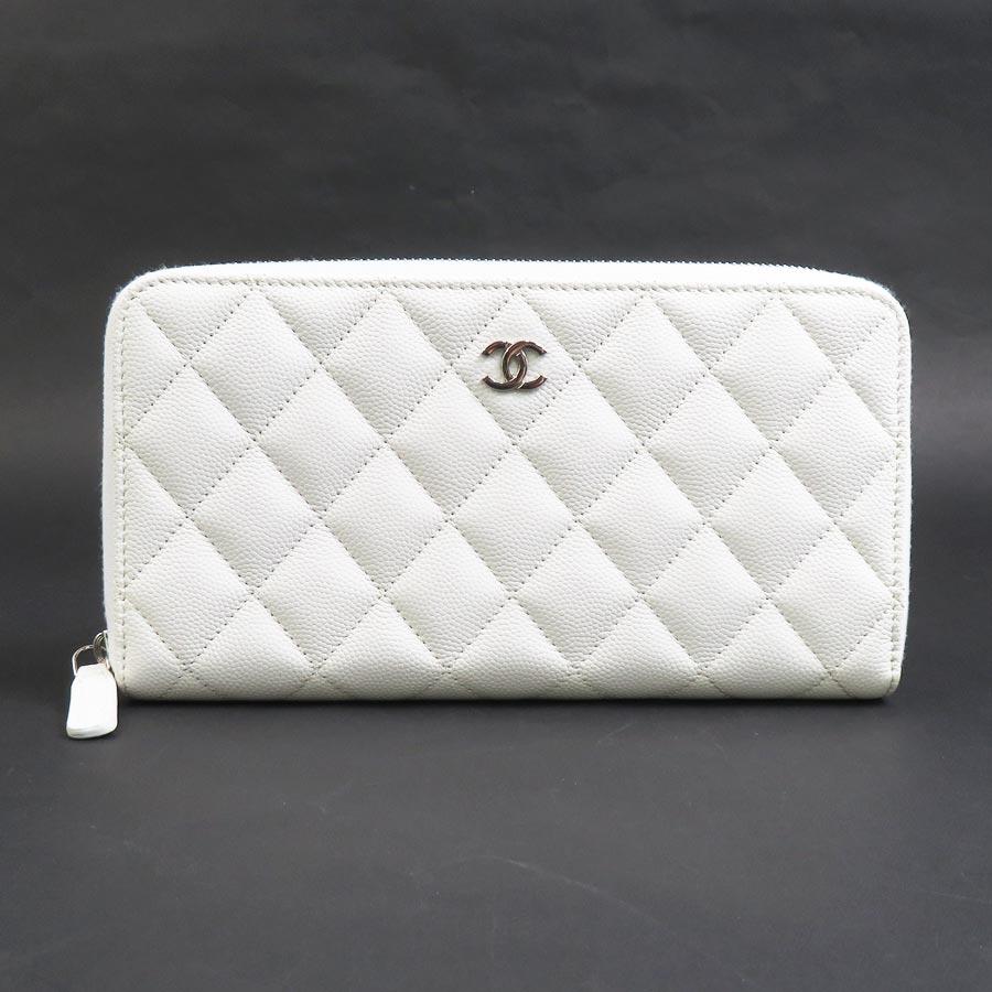 CHANEL シャネル ラウンドファスナー長財布 キャビアスキン CHANEL シャネル ラウンドファスナー長財布 キャビアスキン