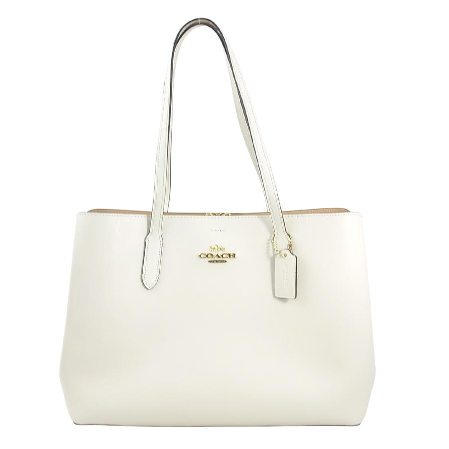 美品級 COACH コーチ レザー 肩掛けバッグ ホワイト シボ革 上品 COACH（コーチ） ショルダーバッグ レザー アイボリー : ブランド
