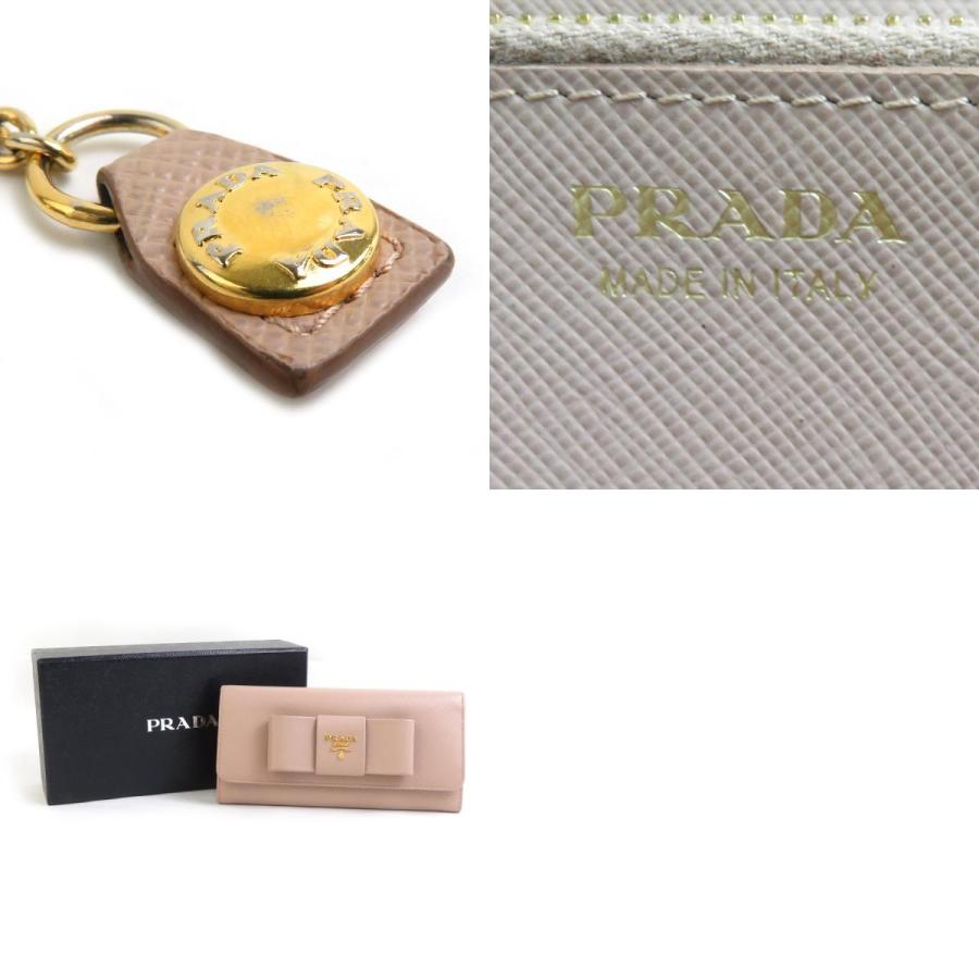 PRADA（プラダ） 二つ折り長財布 レザー ピンクベージュ : ブランド
