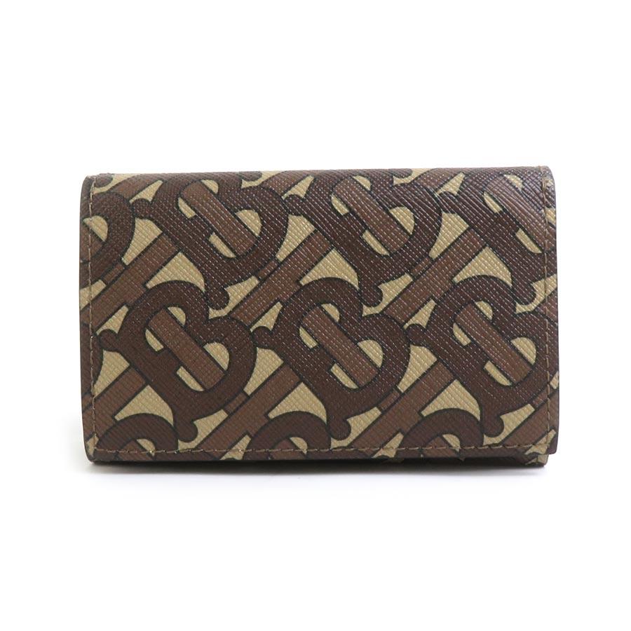 ア*キ様 バーバリー　折り財布　レザー brown BURBERRY バーバリー 三つ折り財布 PVCコーティングキャンバス