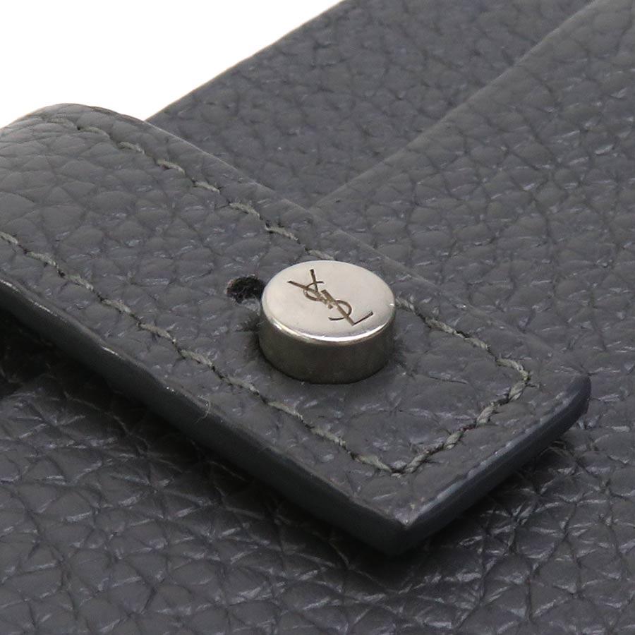 サンローラン SAINT LAURENT カードケース レザー グレー : ブランド