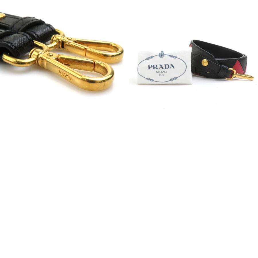 PRADA（プラダ） ショルダーストラップ レザー ブラック×レッド