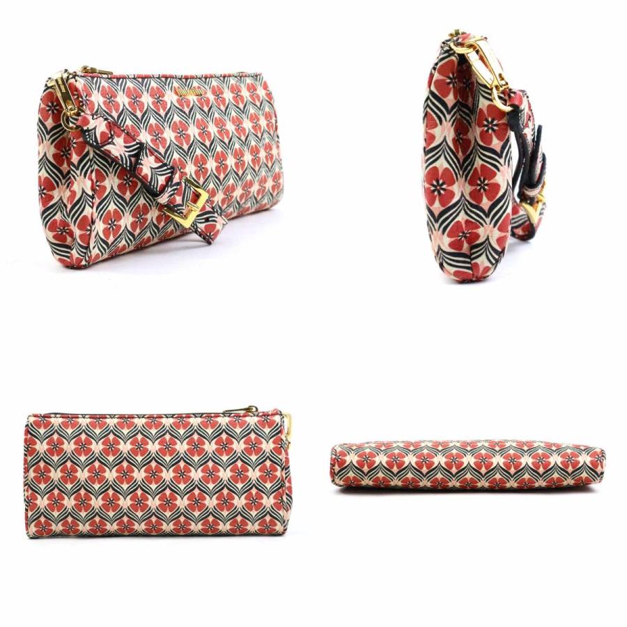 Miu Miu 赤 レザー クラッチバッグ miu miu（ミュウミュウ） クラッチバッグ レザー レッド系×マルチ