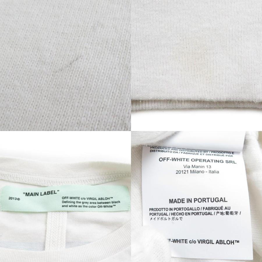 H4418◾️オフホワイト　メインレーベル　コットン長袖シャツ　ロンT Y2K オフホワイト OFF-WHITE 長袖Tシャツ コットン ホワイト : ブランド