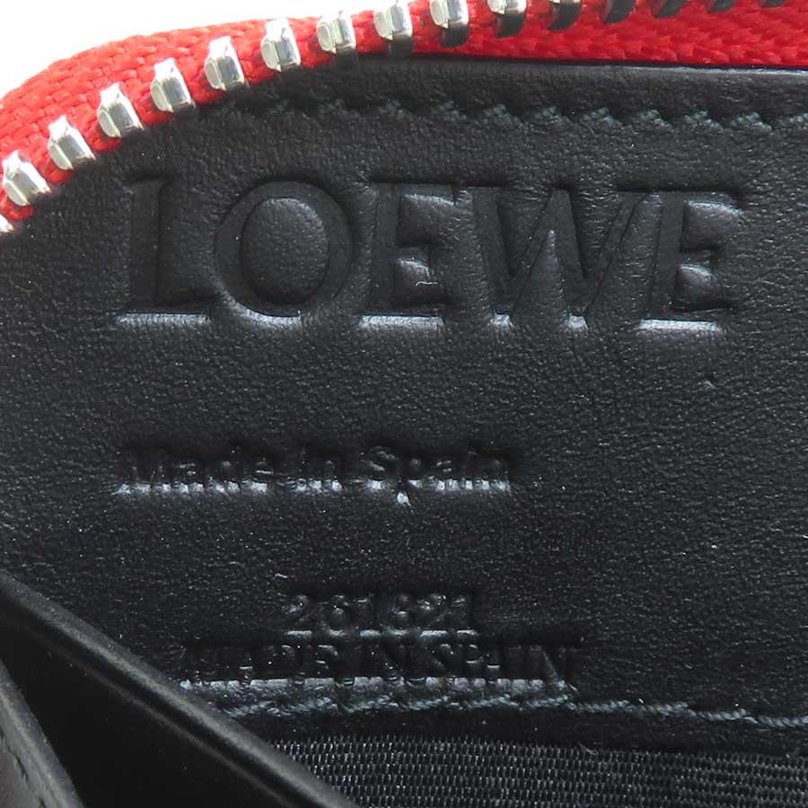 LOEWE（ロエベ） ラウンドファスナー長財布 レザー レッド : ブランド
