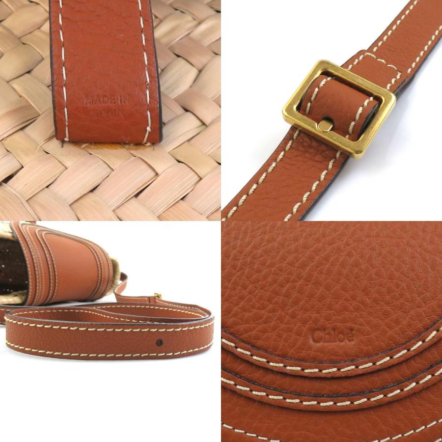 Chloe クロエ ショルダーバッグ ストロー/レザー ブラウン×ナチュラル