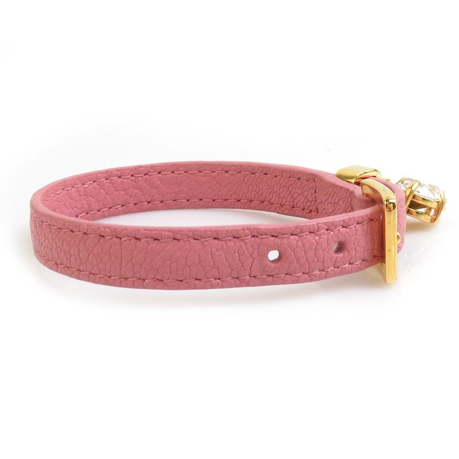 miu miu（ミュウミュウ） ブレスレット レザー/メタル ピンク