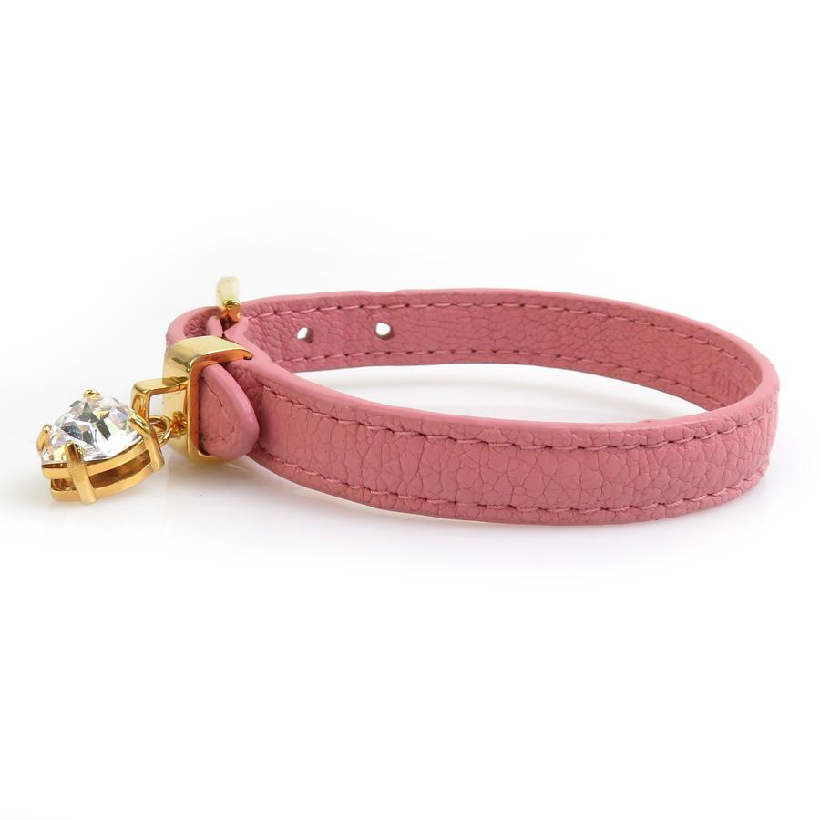 miu miu（ミュウミュウ） ブレスレット レザー/メタル ピンク