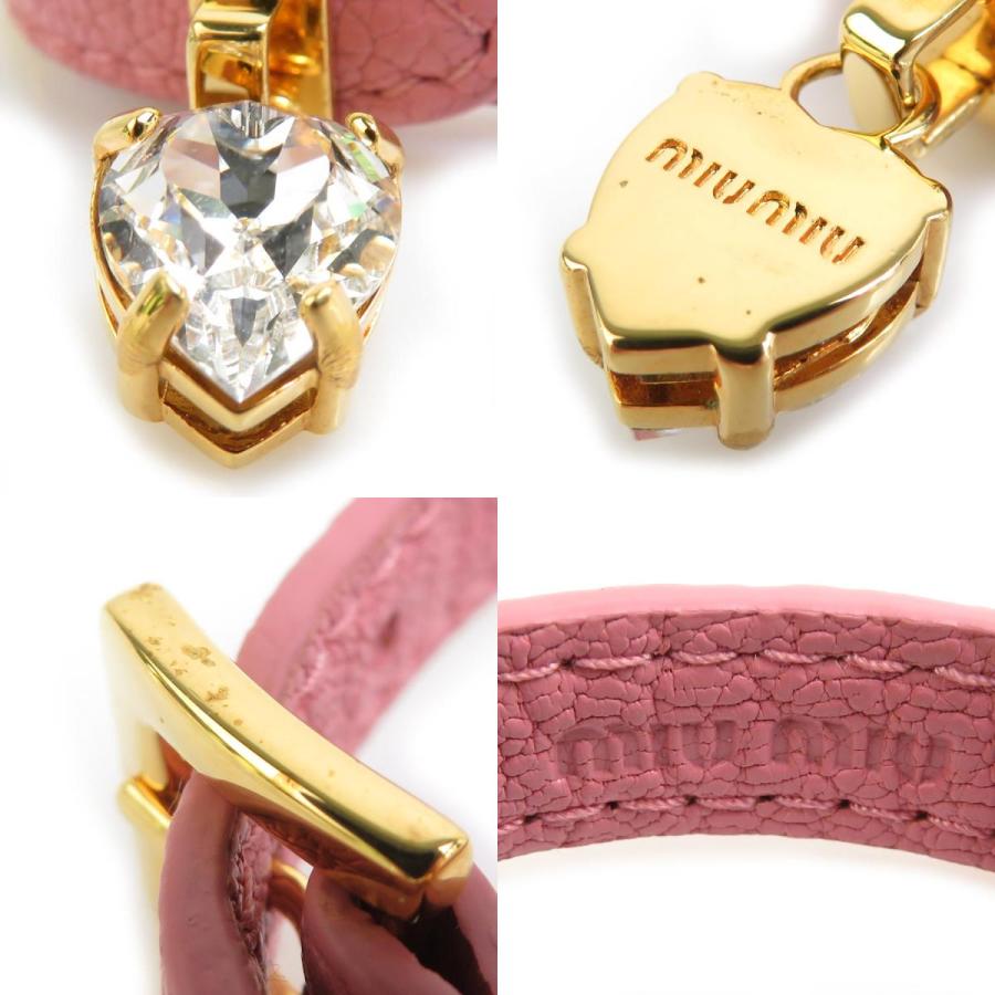 miu miu（ミュウミュウ） ブレスレット レザー/メタル ピンク