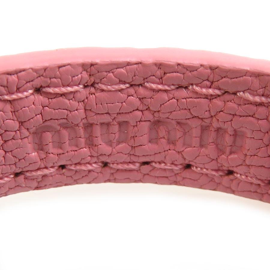 miu miu（ミュウミュウ） ブレスレット レザー/メタル ピンク