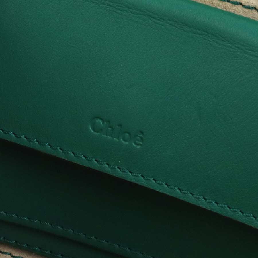 クロエ Chloe ショルダーバッグ 型押しレザー グリーン レディース 送料無料【中古】 56227a Chloe - クロエ Chloe ショルダーバッグ 型押しレザー グリーン