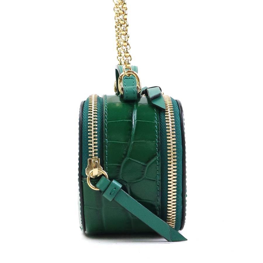 Chloe（クロエ） ショルダーバッグ 型押しレザー グリーン : ブランド