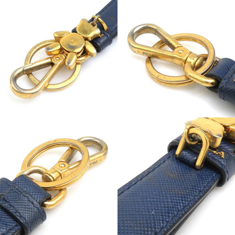 プラダ PRADA キーリング レザー/メタル ネイビー PRADA プラダ