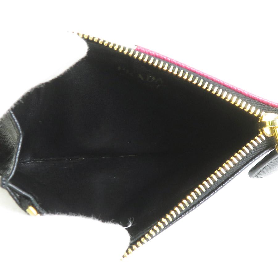 PRADA プラダ コインケース ブラック×ピンク : ブランドバリュー  