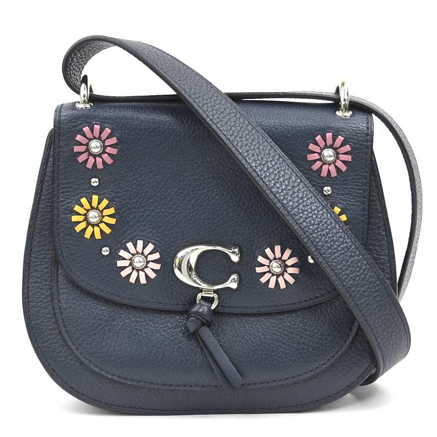 COACH（コーチ） ショルダーバッグ レザー ネイビー : ブランド
