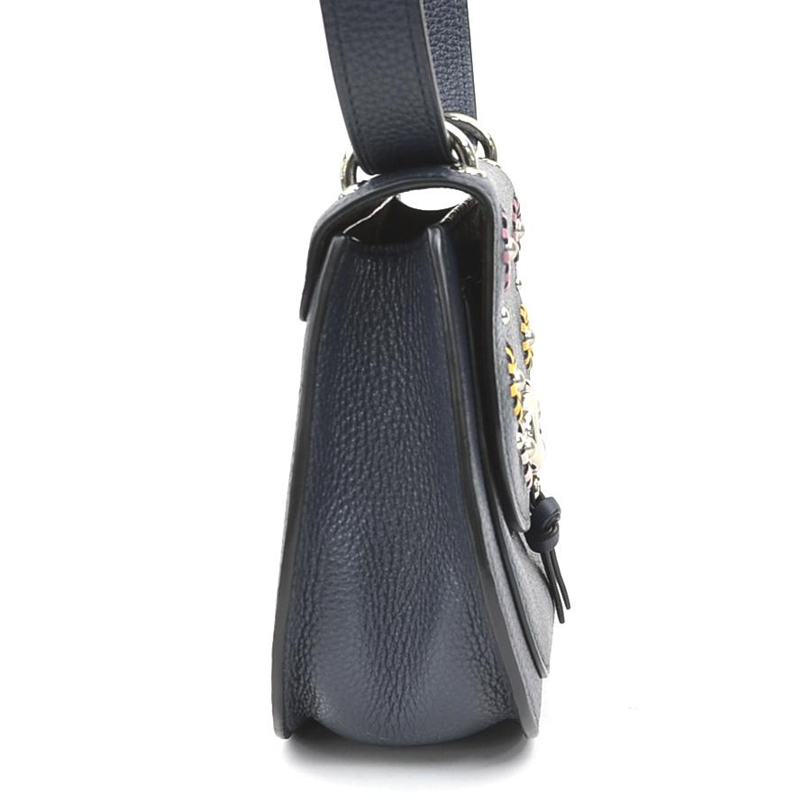 COACH ネイビー レザー ハンドバッグ COACH（コーチ） ショルダーバッグ レザー ネイビー : ブランド