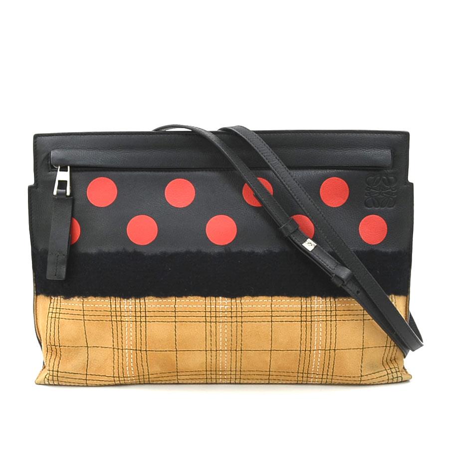 LOEWE（ロエベ） ショルダーバッグ レザー/スエード/コットン ブラック