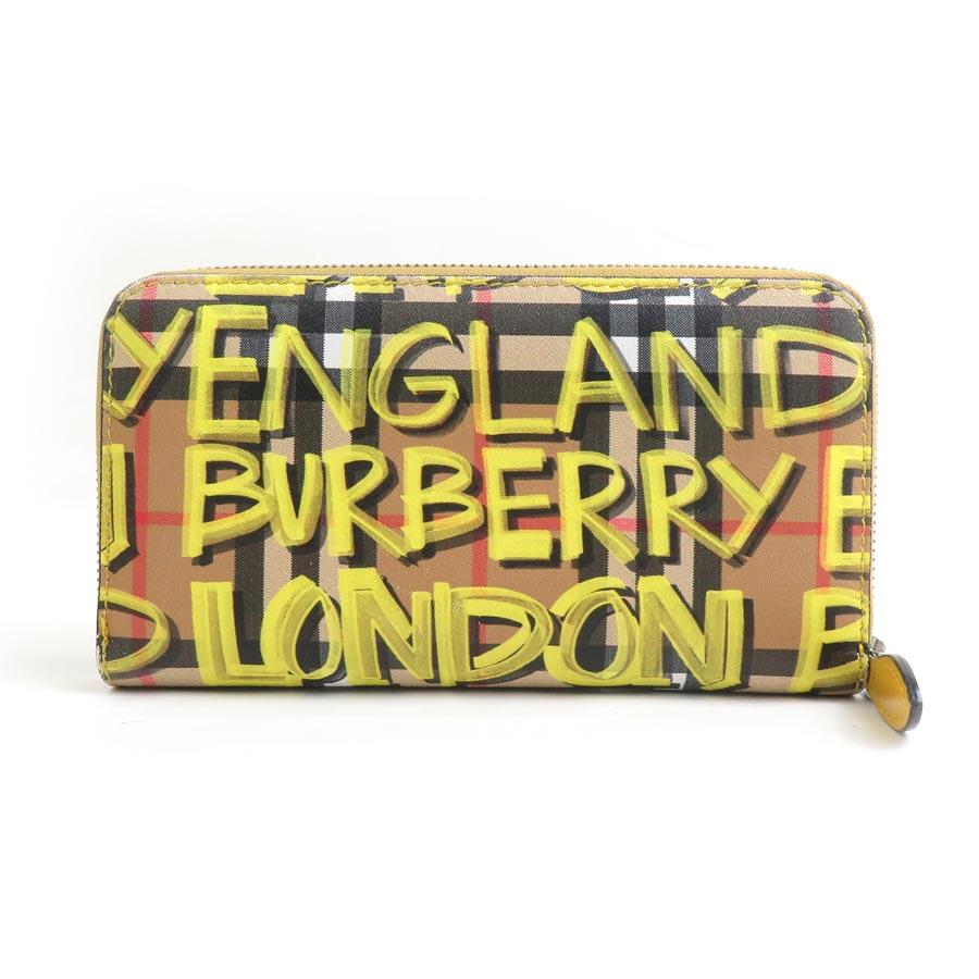 BURBERRY キャンバス 長財布 BURBERRY（バーバリー） ラウンドファスナー長財布 PVCコーティング