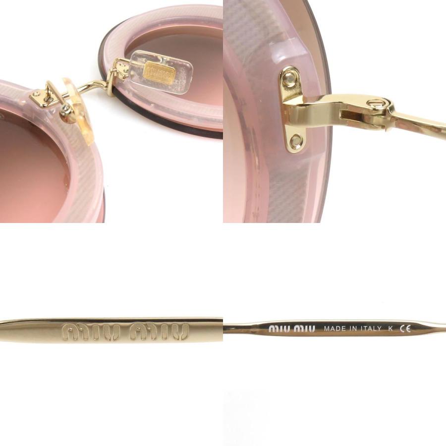 ミュウミュウ　MIUMIU サングラス　ブラウン系　ラインストーン　キラキラ miu ミュウミュウ MIUMIU サングラス プラスチック/ライン