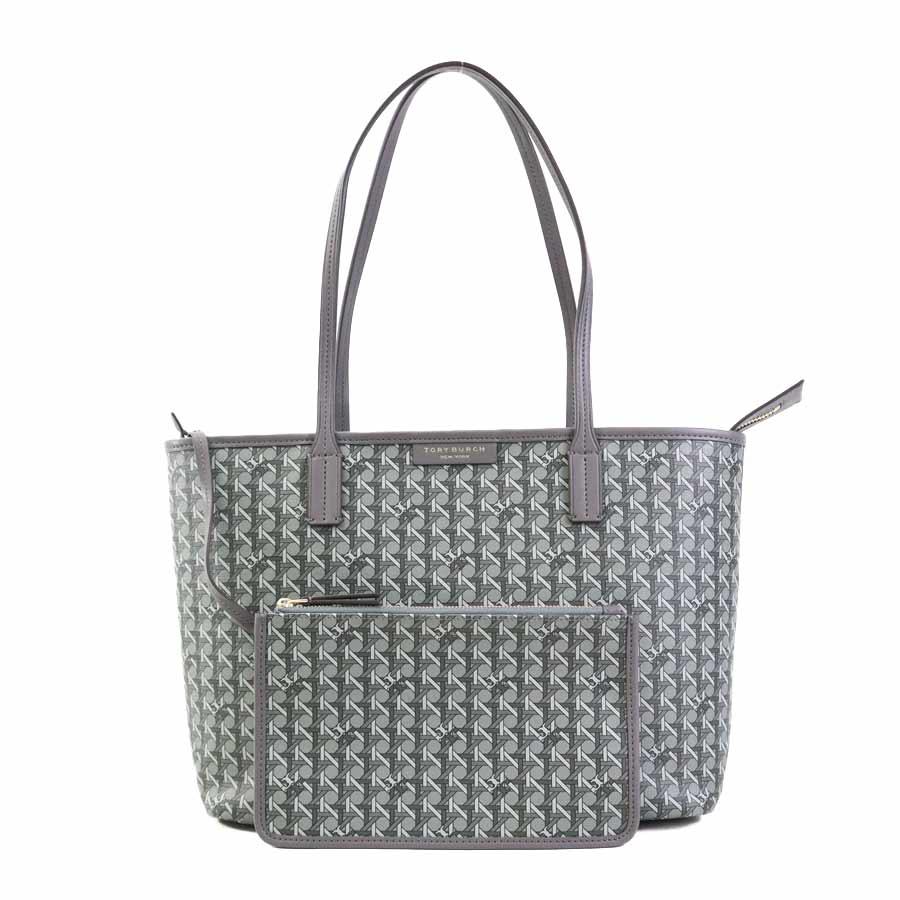 Tory Burch トリーバーチ ハンドバッグ グレー系 14055 レディース【中古】 56413a TORY BURCH（トリーバーチ） ハンドバッグ PVCコーティングキャンバス
