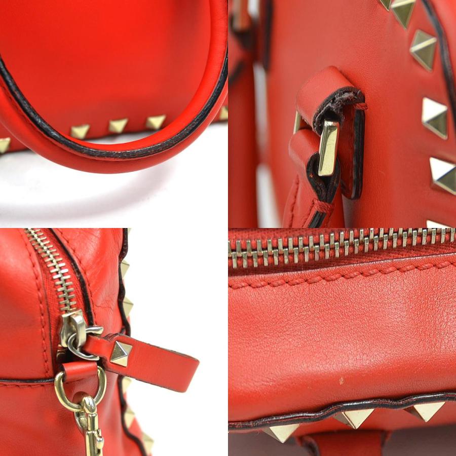 美品 VALENTINO GARAVANI ハンドバッグ レザー レッド 肩掛け ヴァレンティノ ガラヴァーニ Valentino Garavani ハンドバッグ