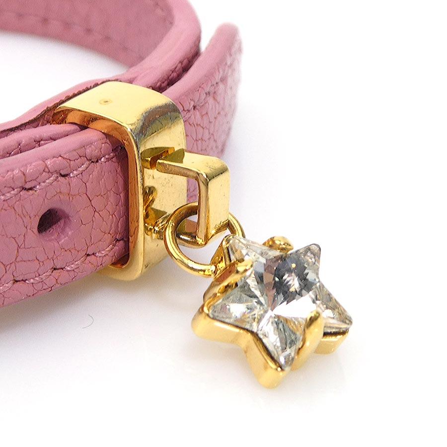 miu miu（ミュウミュウ） ブレスレット レザー ピンク : ブランド