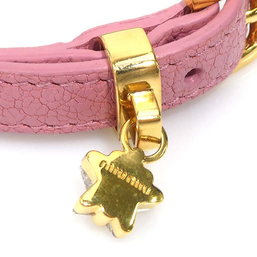 miu miu（ミュウミュウ） ブレスレット レザー ピンク : ブランド