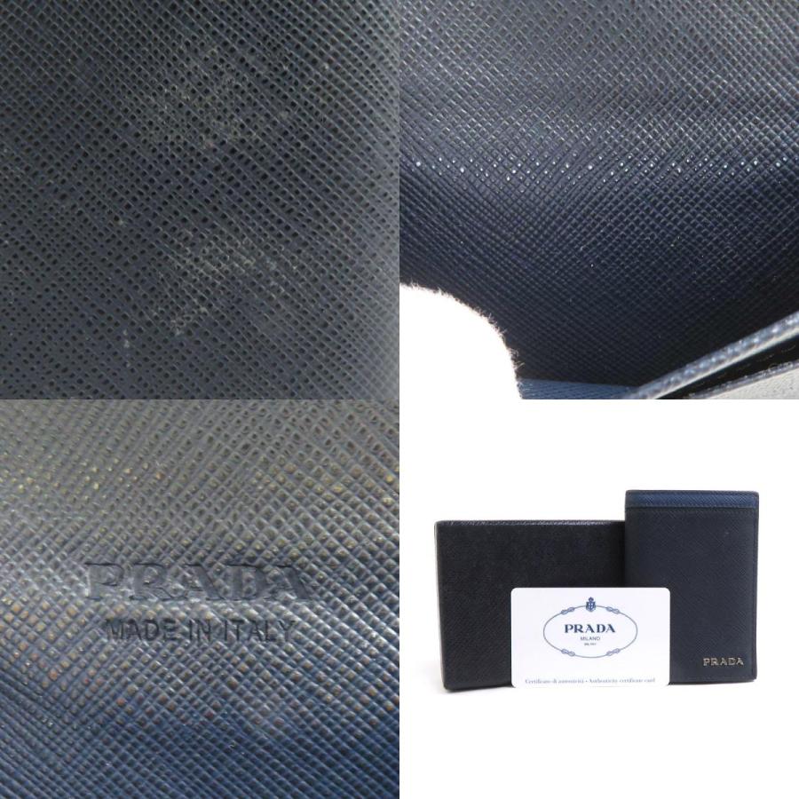 PRADA（プラダ） カードケース 名刺入れ レザー ネイビー : ブランド