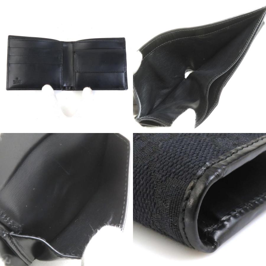 GUCCI（グッチ） 二つ折り財布 GGキャンバス ブラック : ブランド