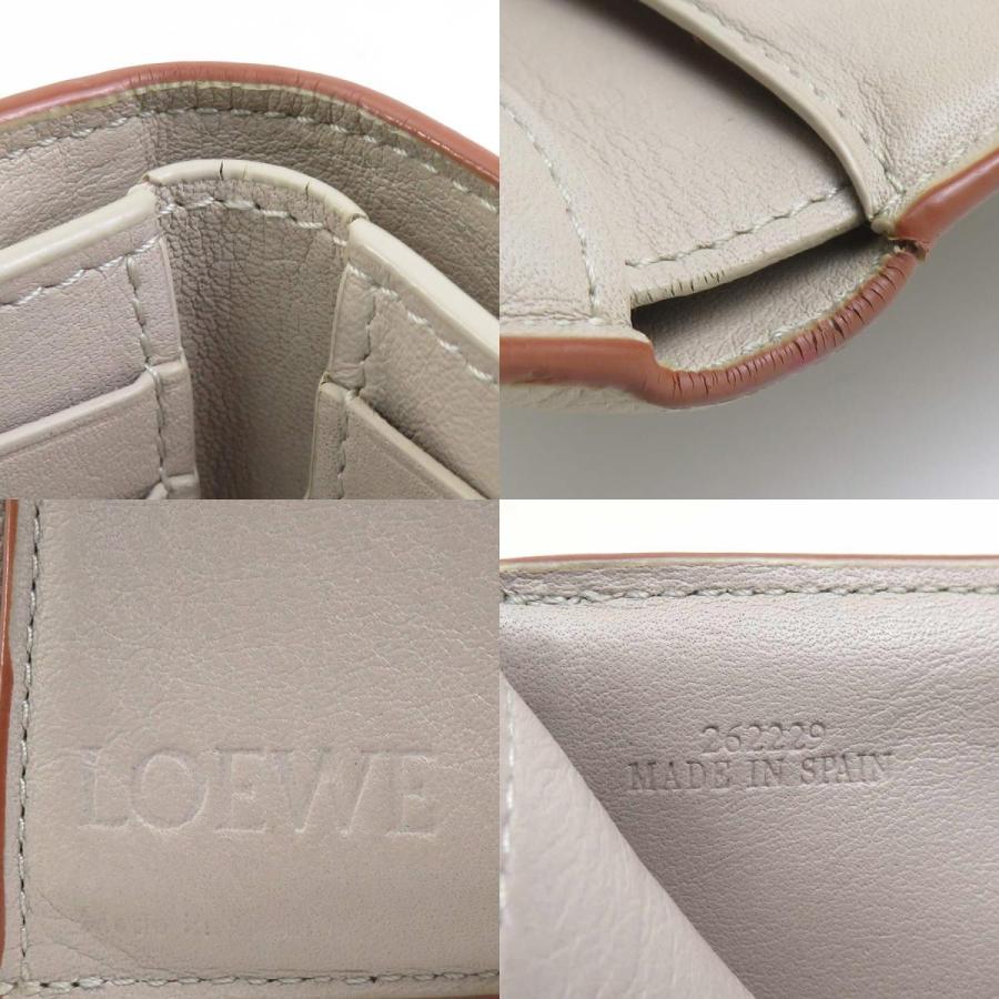 LOEWE（ロエベ） 三つ折り財布 レザー グレージュ : ブランドバリュー