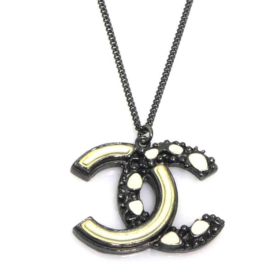 シャネル CHANEL ネックレス クロスボーン ガンメタル MBZ1054 CHANEL 
