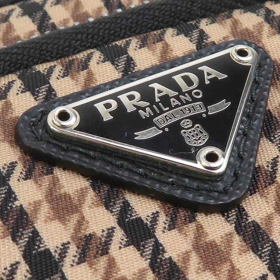 【正規品】PRADA プラダ ナイロン ポーチ ダークブラウン PRADA（プラダ） ポーチ ナイロン ブラウン×ブラック : ブランド